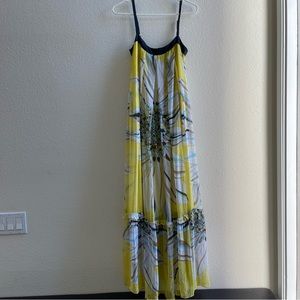 Bebe Embellished Silk Maxi Yellow -multi color
